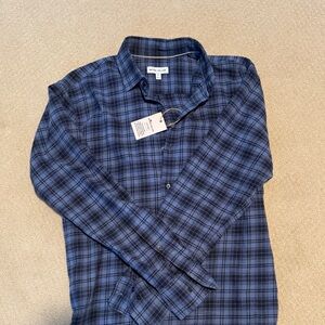 Peter Millar Sport Shirt - Soft Cotton Navy Plaid Men's
